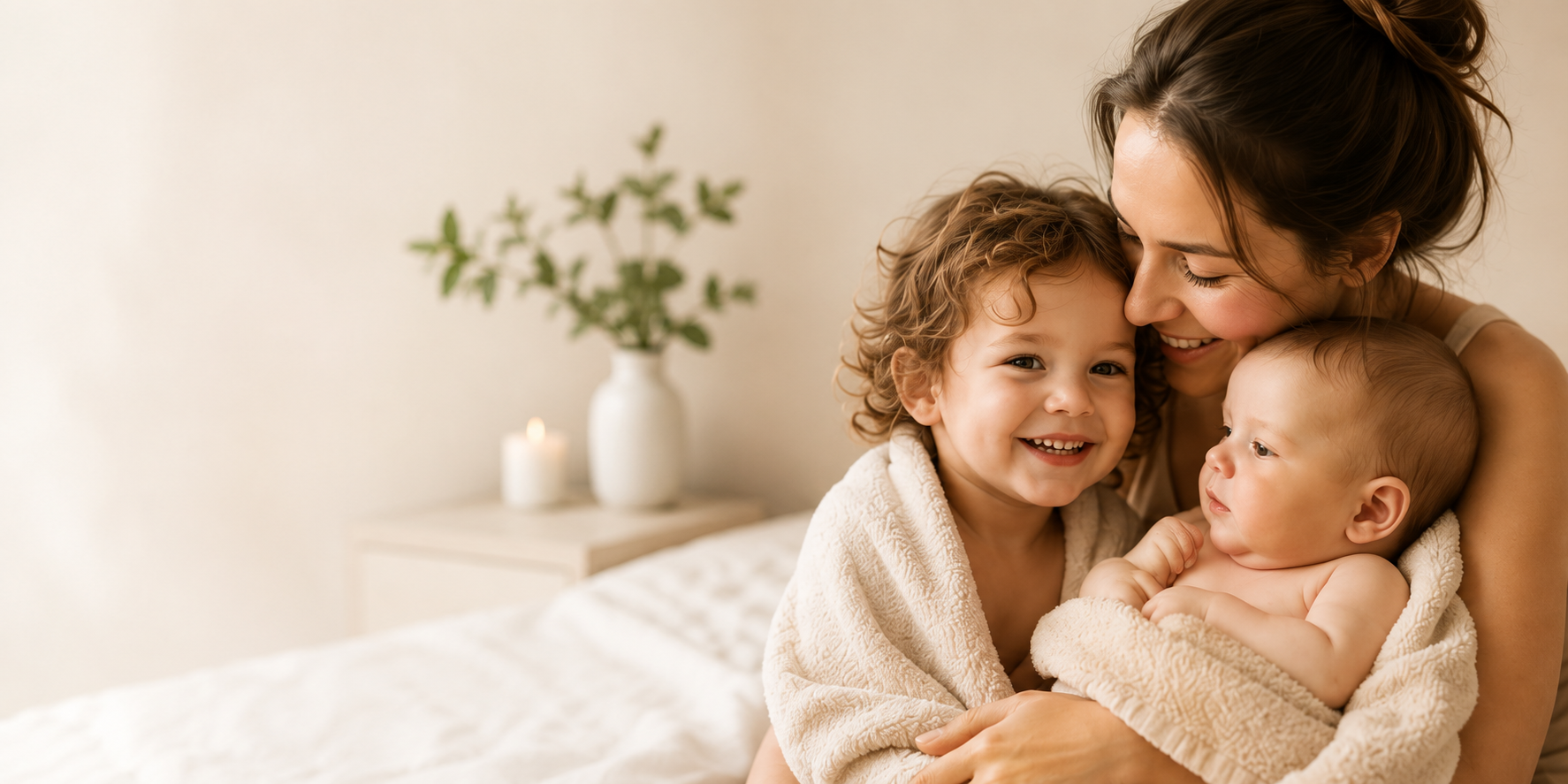 Mom with kids PUUR Ingrid NAtural beauty